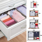 Foldable Underwear Drawer Organizer, Closet Dividers, Storage Box for Clothes, Socks (6 Bins, Gray)