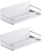 Magnetic Spice Rack | Refrigerator Magnetic Spice Rack, Magnetic Wall-Mounted Spice Rack (White 2 Pack)