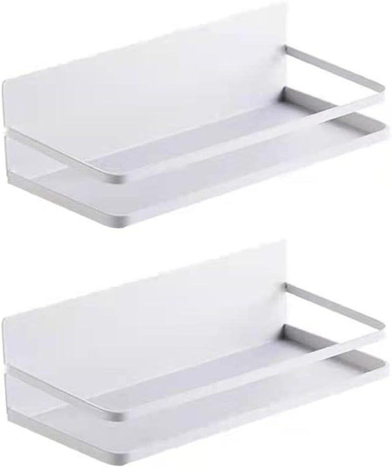 Magnetic Spice Rack | Refrigerator Magnetic Spice Rack, Magnetic Wall-Mounted Spice Rack (White 2 Pack)