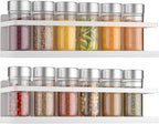 Magnetic Spice Rack for Refrigerator, Magnetic Fridge Shelf for Kitchen Spice Organizer, Spice Rack Wall Mount, Fridge Organizers and Storage (2, White)