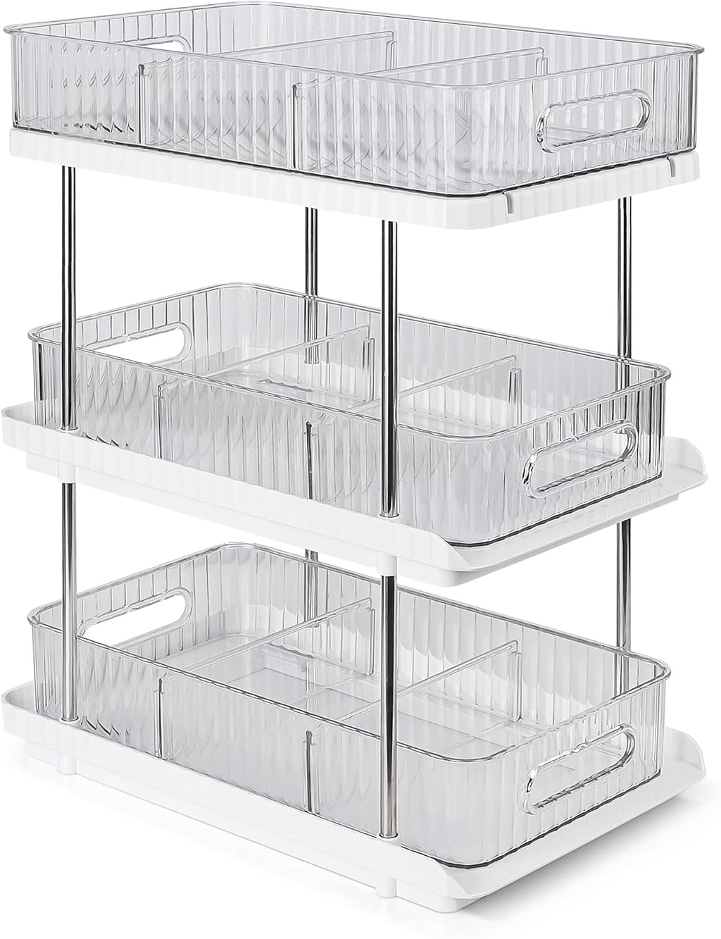 3-Tier under Sink Organizer – Pull-Out Storage for Kitchen & Bathroom – under Bathroom Sink Organizer, under Sink Organizer Storage, under Cabinet Storage Organizer