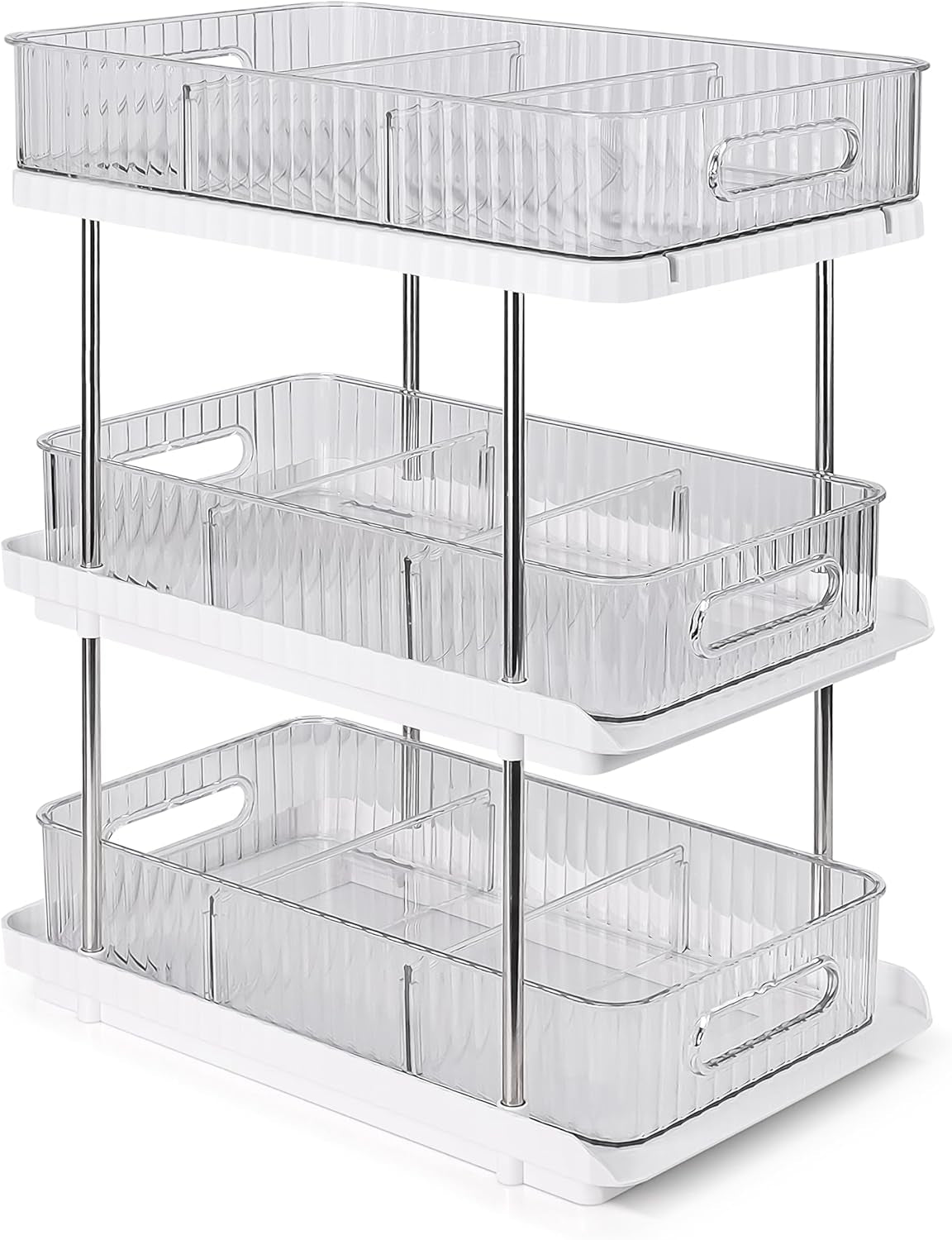 3-Tier under Sink Organizer – Pull-Out Storage for Kitchen & Bathroom – under Bathroom Sink Organizer, under Sink Organizer Storage, under Cabinet Storage Organizer
