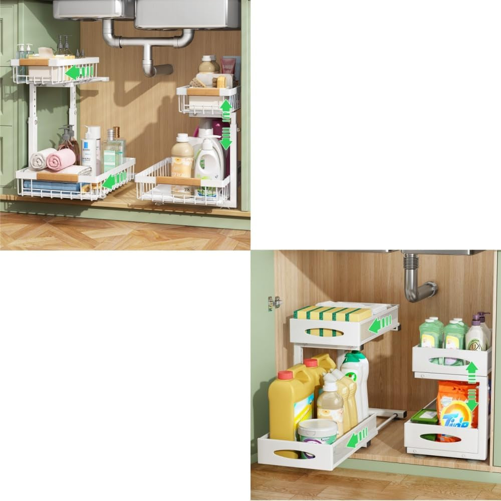 2 Packs under Sink Organizer+1 Pack under Sink Organizer