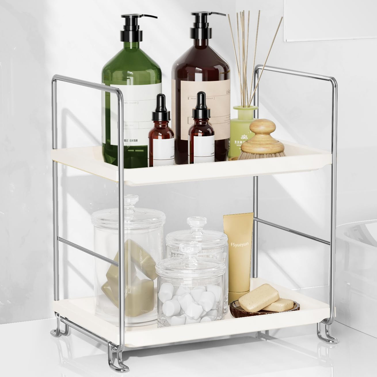 2-Tier Bathroom Countertop Organizer, Makeup Organizer for Vanity