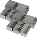 12 Pack Drawer Organizers for Clothing, Foldable Clothes Storage Box Closet Dresser Drawer Organizers Dividers, Bedroom Organization Fabric Bins for Baby Clothes Underwear Sock Bra Ties (Grey)