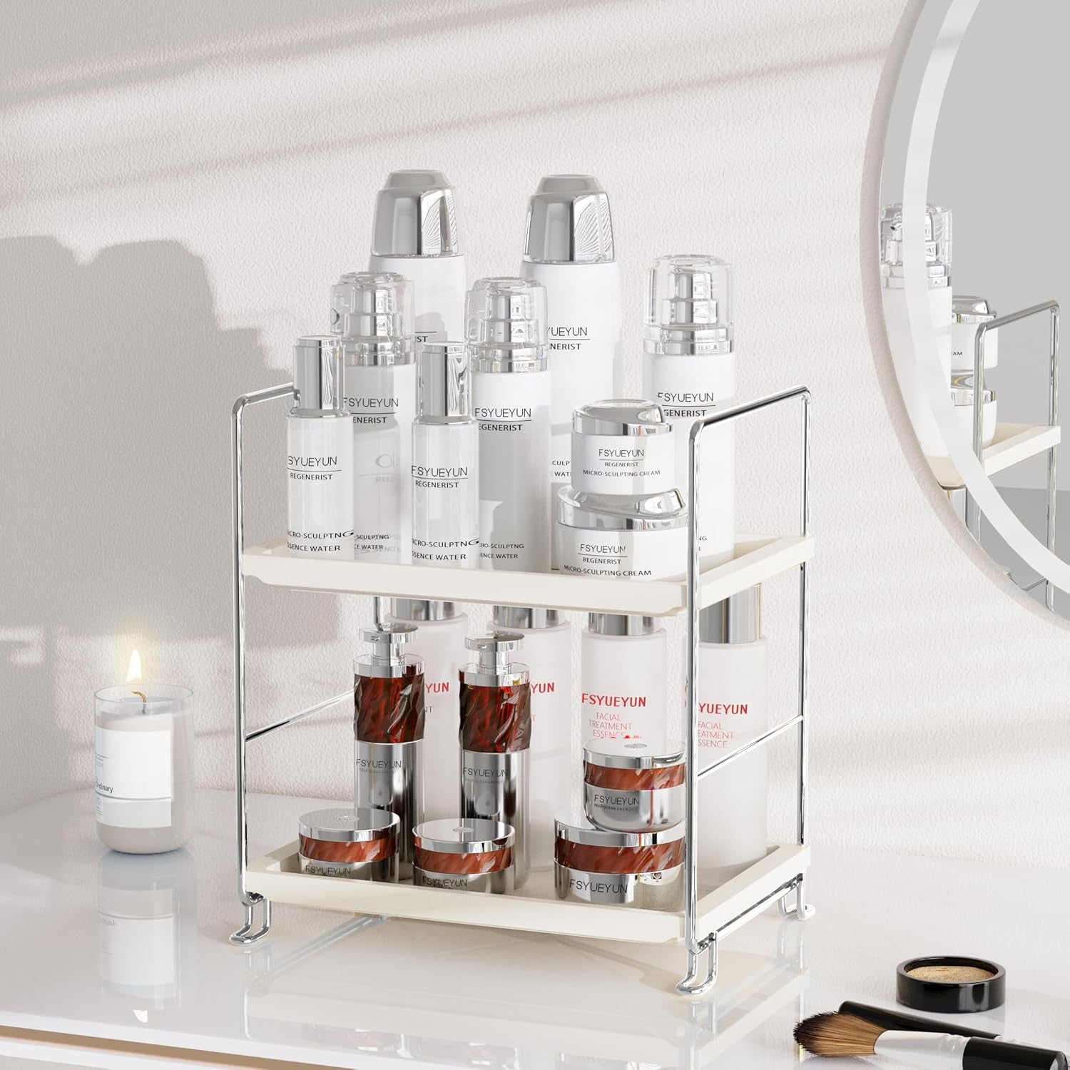 2-Tier Bathroom Countertop Organizer, Makeup Organizer for Vanity