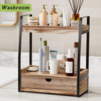2-Tier Bathroom Organizer Countertop, Bathroom Sink Organizer Countertop, Vanity, Counter Shelf, Brown