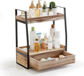 2-Tier Bathroom Organizer Countertop, Bathroom Sink Organizer Countertop, Vanity, Counter Shelf, Brown