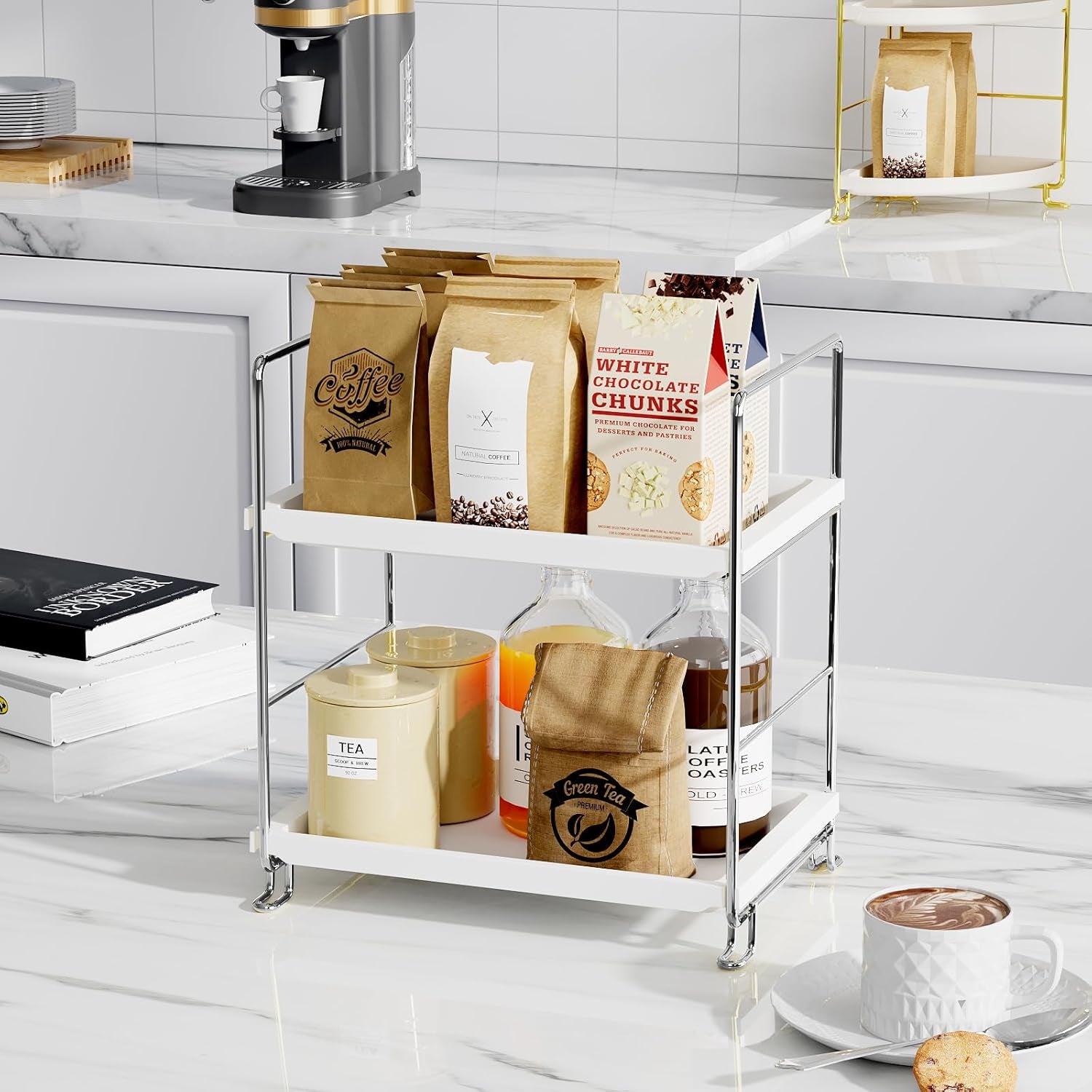 2-Tier Bathroom Countertop Organizer, Makeup Organizer for Vanity