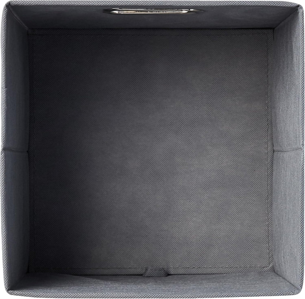 Collapsible Cube Storage Bins, Space-Saving, Organizing Fabric Bins with Handles, 10.5 X 10.5 X 11 Inches, Light Grey, 6-Pack