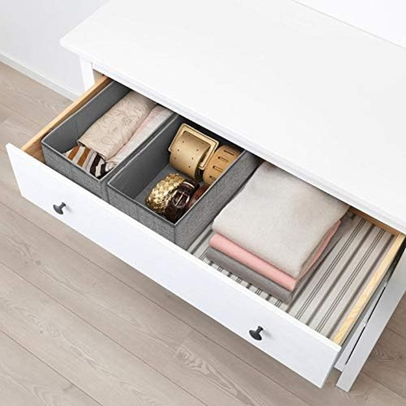 Foldable Underwear Drawer Organizer, Closet Dividers, Storage Box for Clothes, Socks (6 Bins, Gray)