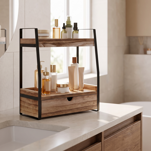 Alcove Home 2-Tier Bathroom Organizer Countertop lifestyle photo