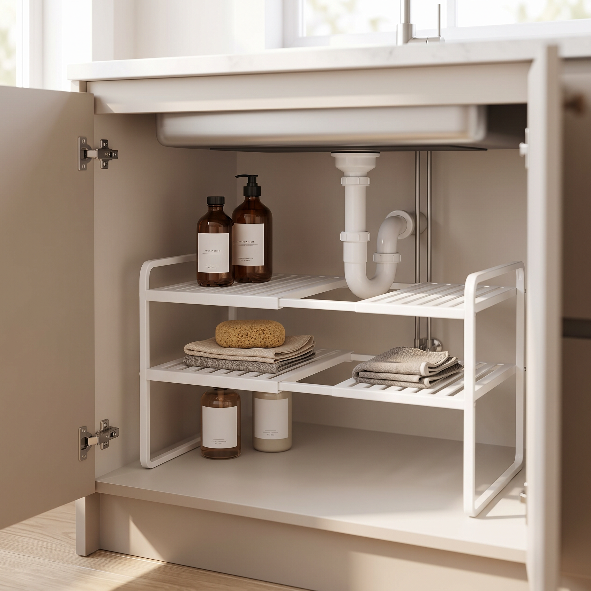 Alcove Home Expandable Under Sink Organizer lifestyle photo