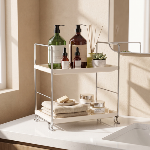 Alcove Home 2-Tier Bathroom Countertop Makeup Organizer lifestyle photo