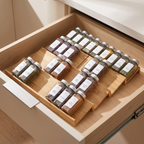 Alcove Home Bamboo Spice Rack Drawer Organizer lifestyle photo