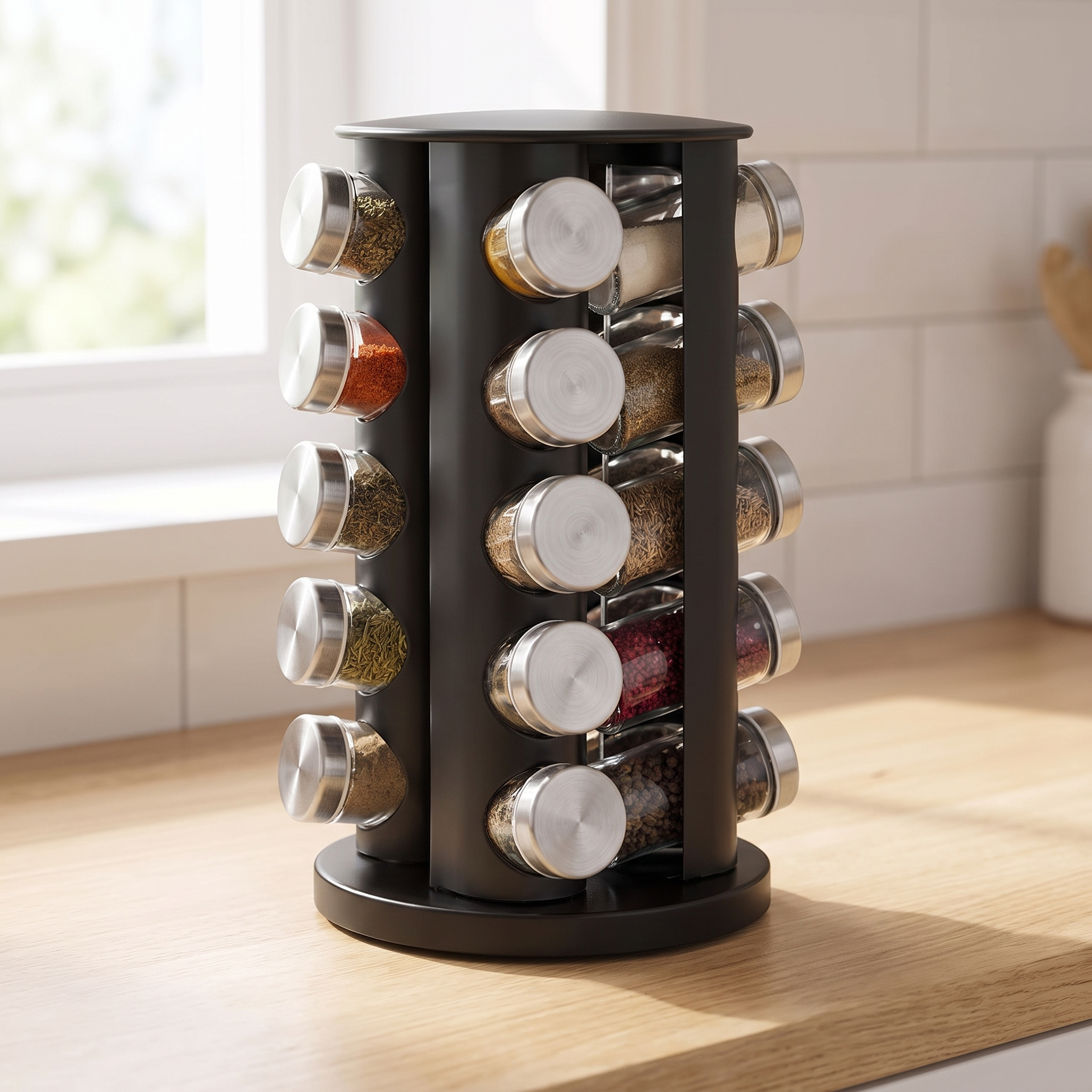 Alcove Home Rotating Spice Rack with Jars lifestyle photo